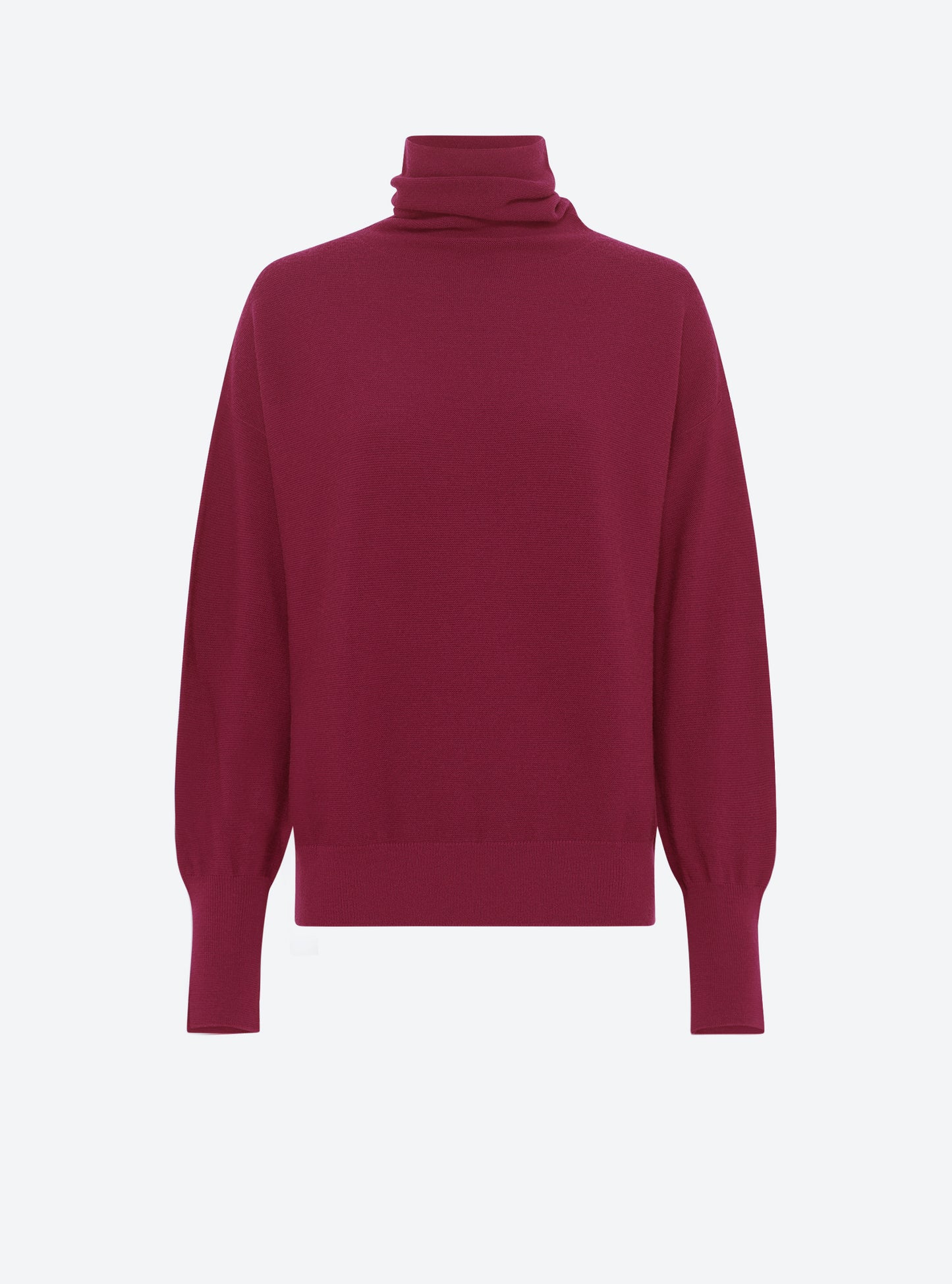 Tops de luxe femme - Top fin oversize à col montant Vigne