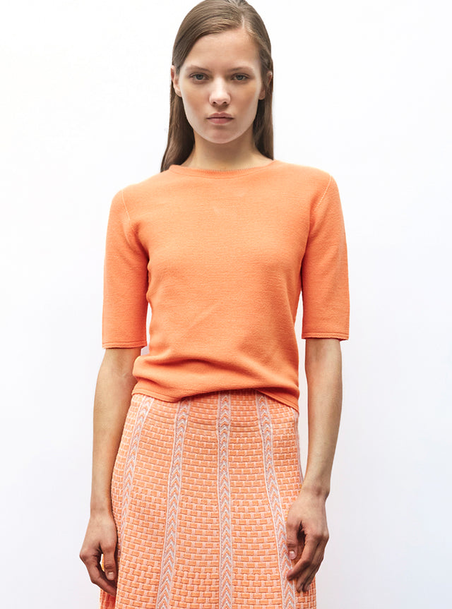 fine top with elbow-length sleeves - Image principale