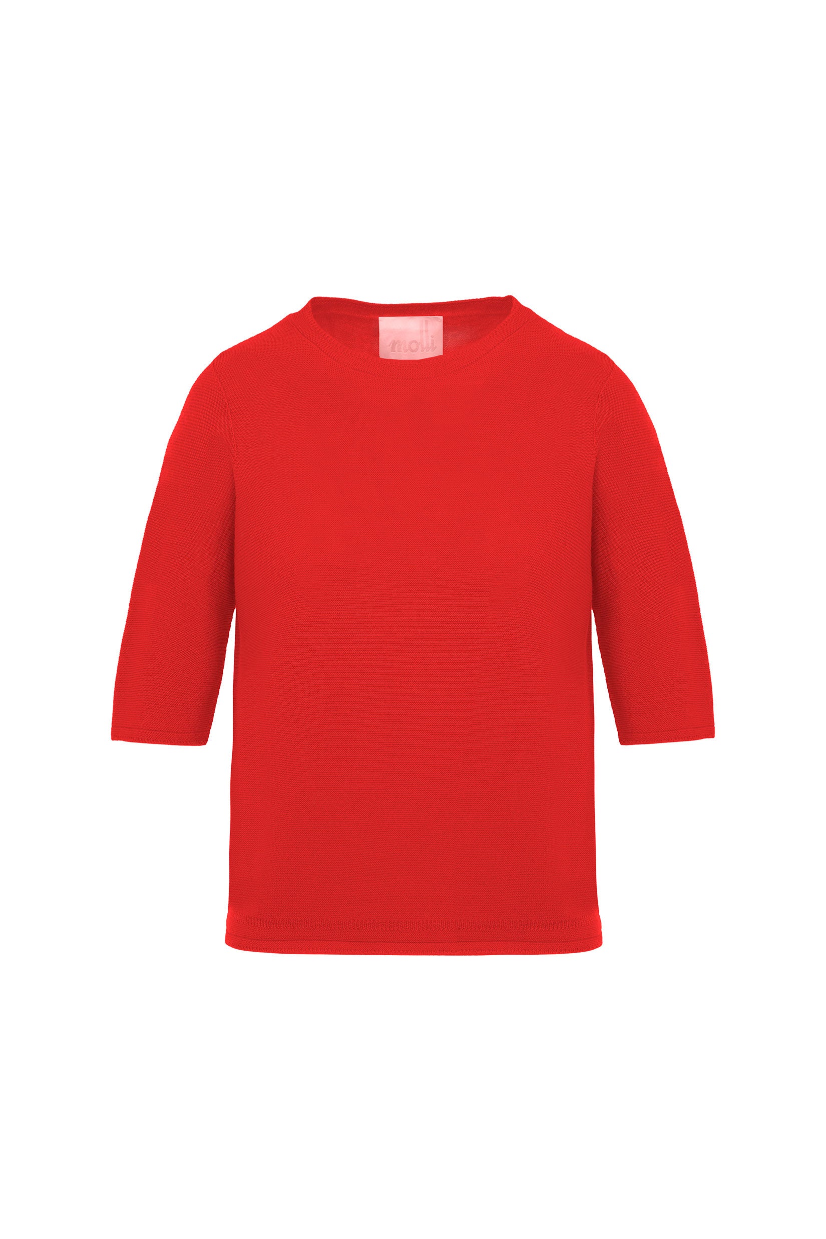 Top fin manches coudes maille Coquelicot - Vêtement en maille de luxe Molli