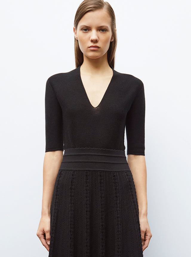 thin deep v-neck top - Image principale