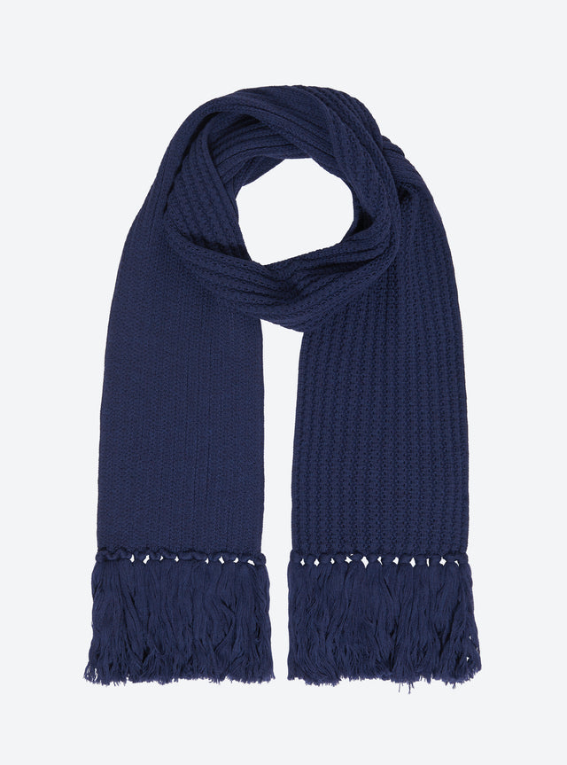 knitted fringed scarf - Image principale