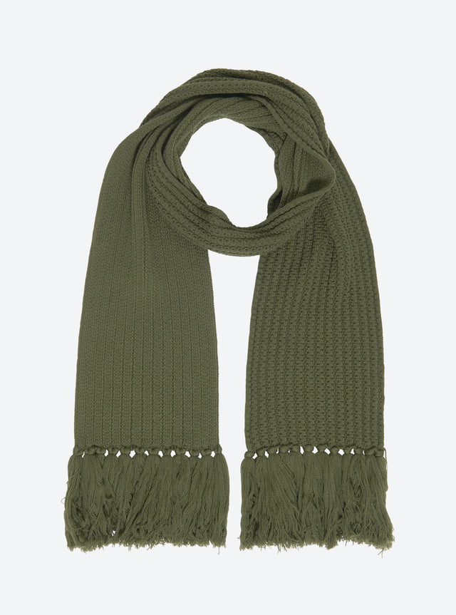 knitted fringed scarf - Image principale