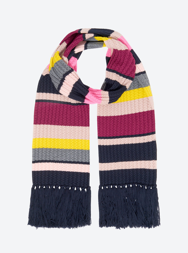 knitted fringed scarf - Image principale