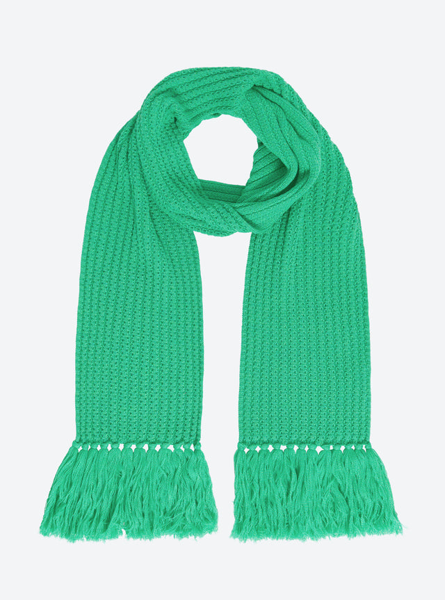 knitted fringed scarf - Image principale