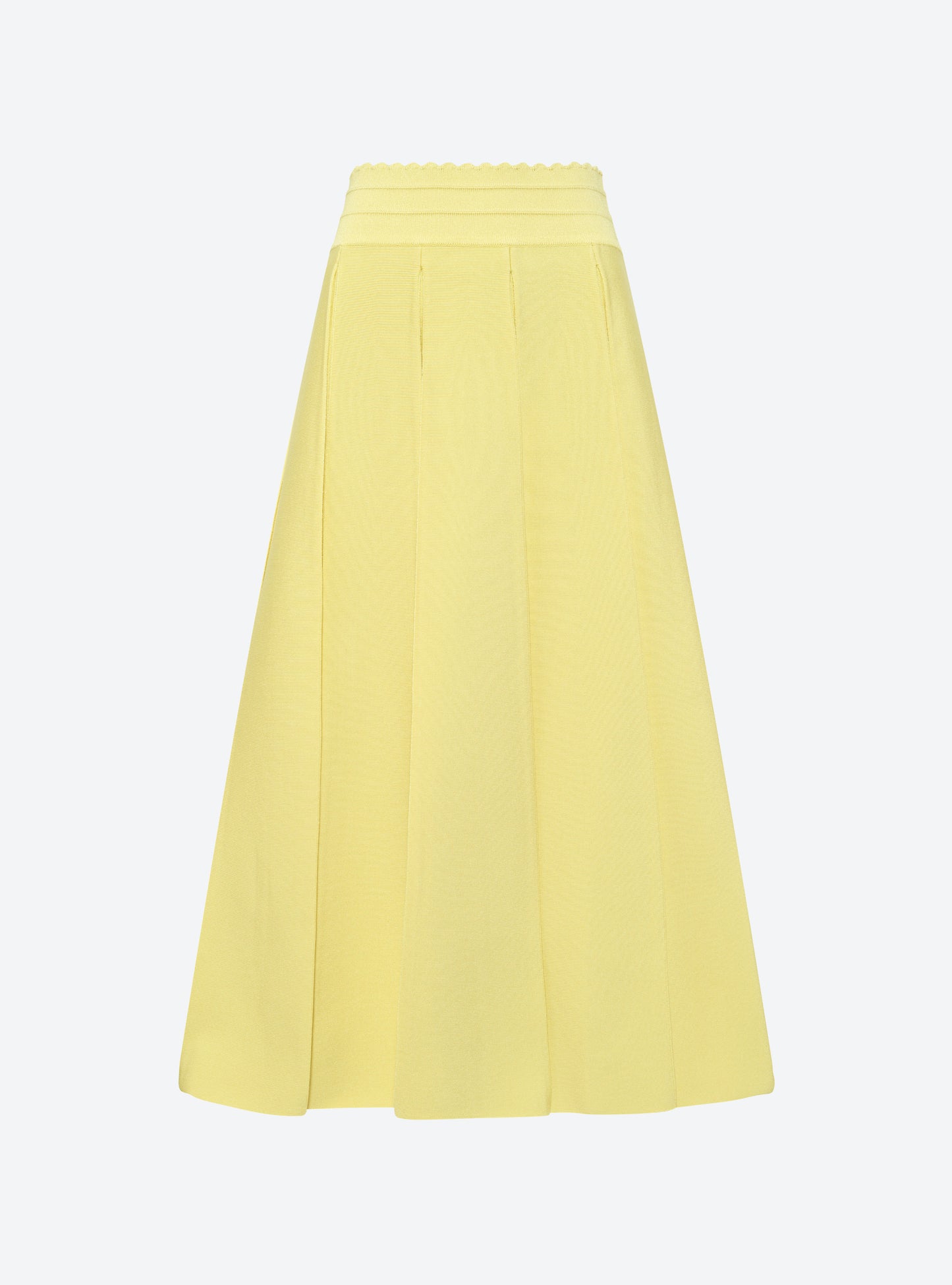 Jupe longue maille compacte larges plis Lime - Vêtement de luxe femme