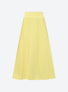 Jupe longue maille compacte larges plis Lime - Vêtement de luxe femme