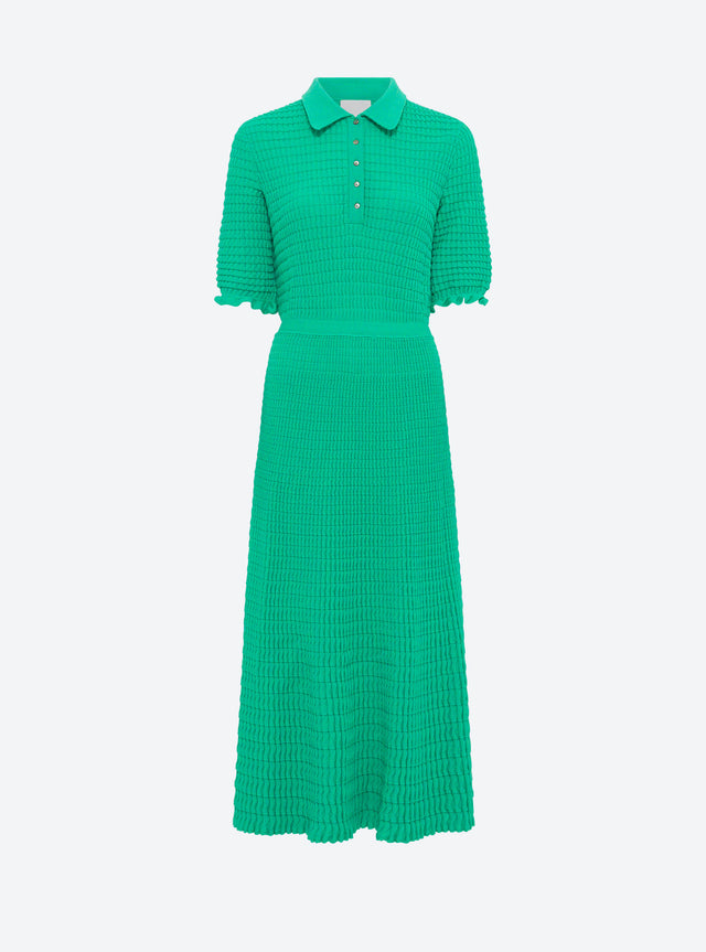 Long dress in origami knit - Image principale