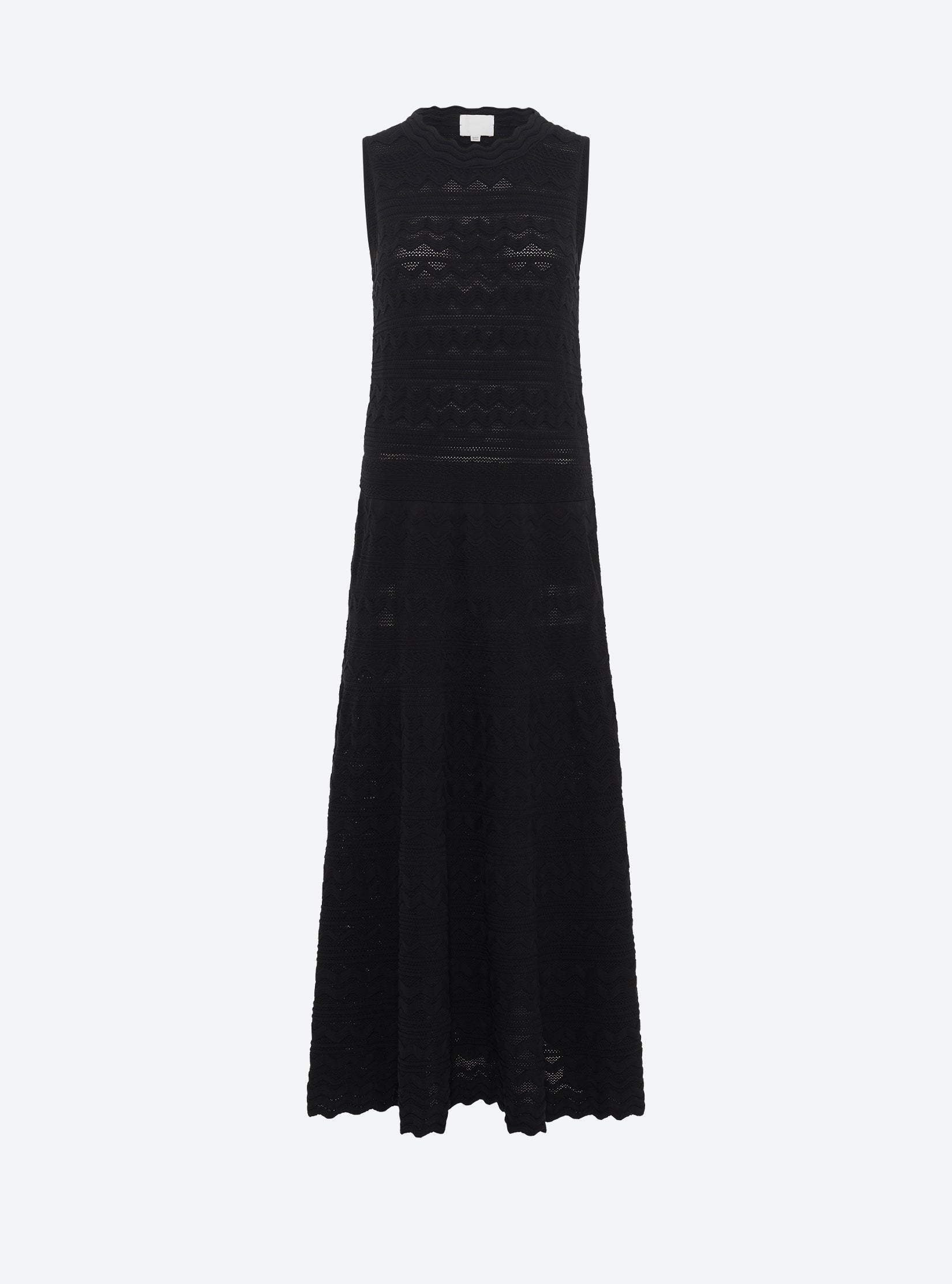 Robe en maille de luxe Molli - Robe longue maille croquet Noir Profond