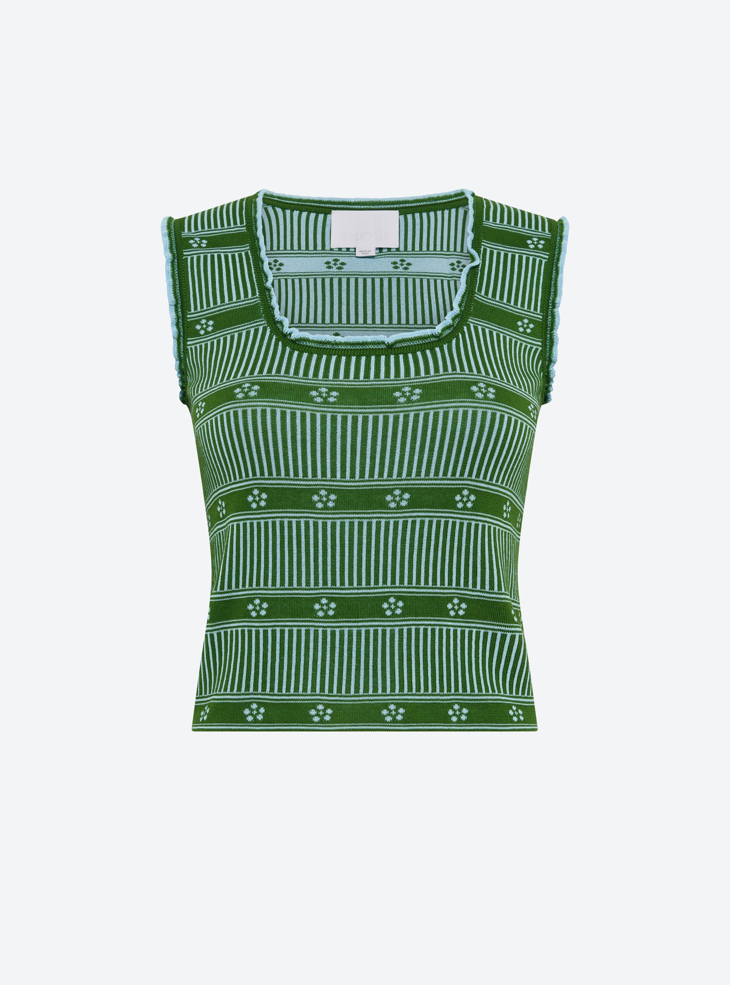 Débardeur maille mini fleurs Matcha-Ciel - Molli