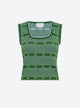 Knit tank top with mini flowers