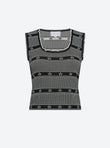 Knit tank top with mini flowers