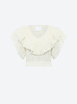 V-neck top in a pointelle knit