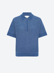 Wide top with polo shirt collar