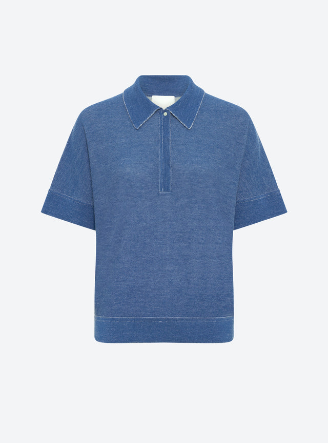 wide top with polo shirt collar - Image principale