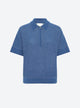Wide top with polo shirt collar