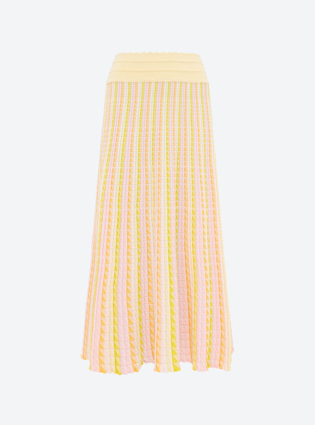 fluid skirt in an origami knit - Image principale