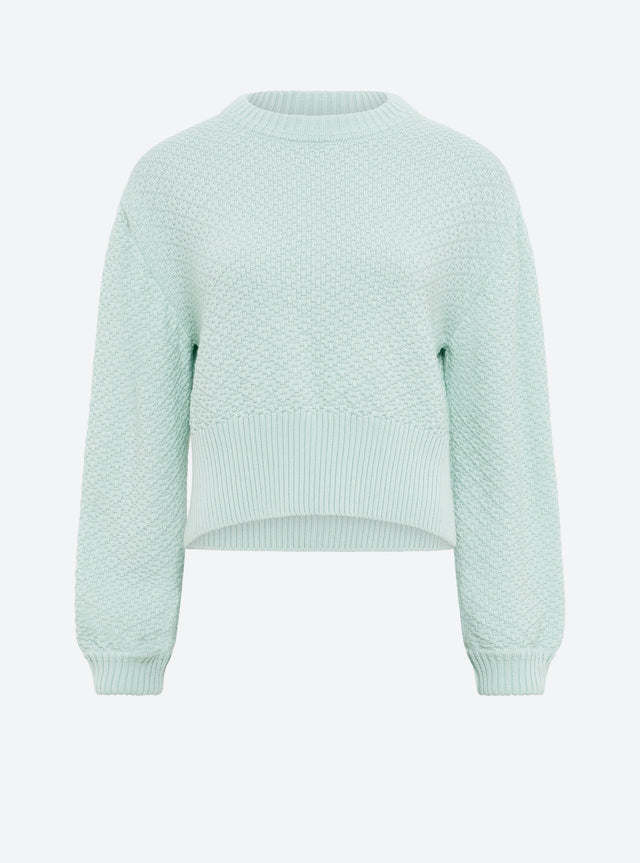 checkerboard knit cropped sweater - Image principale