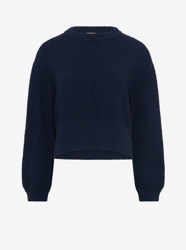 checkerboard knit cropped sweater - Image principale