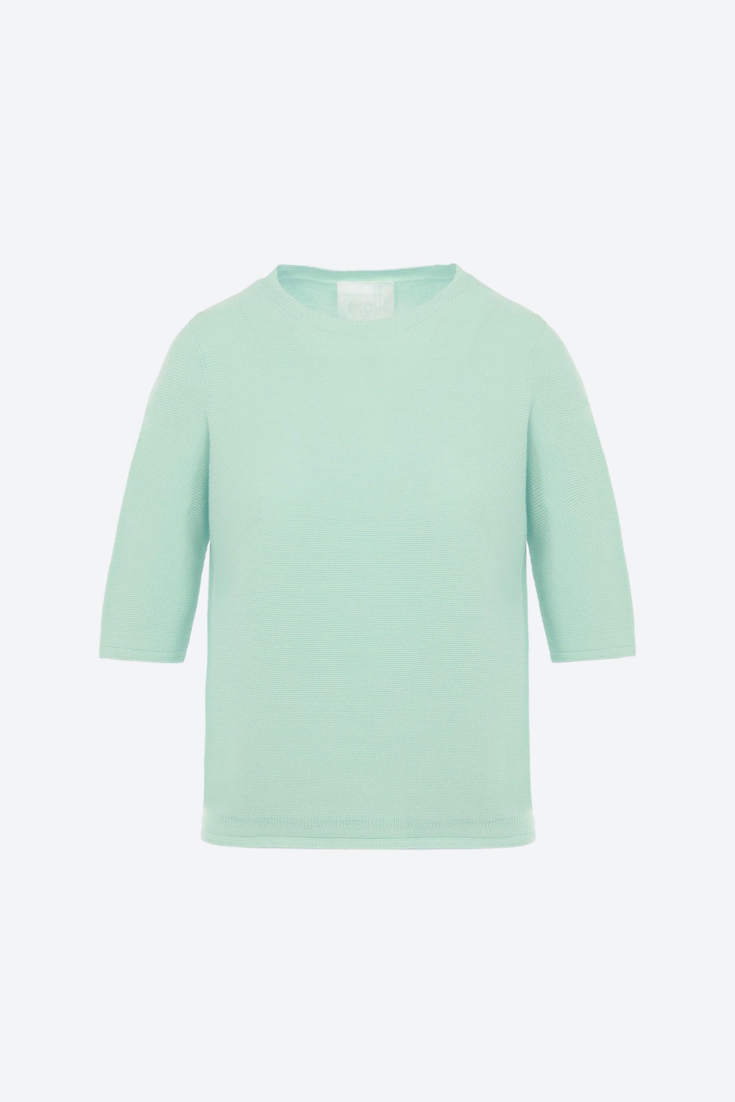 Top en maille de luxe Molli - Top fin maille manches coudes Jade_packshot