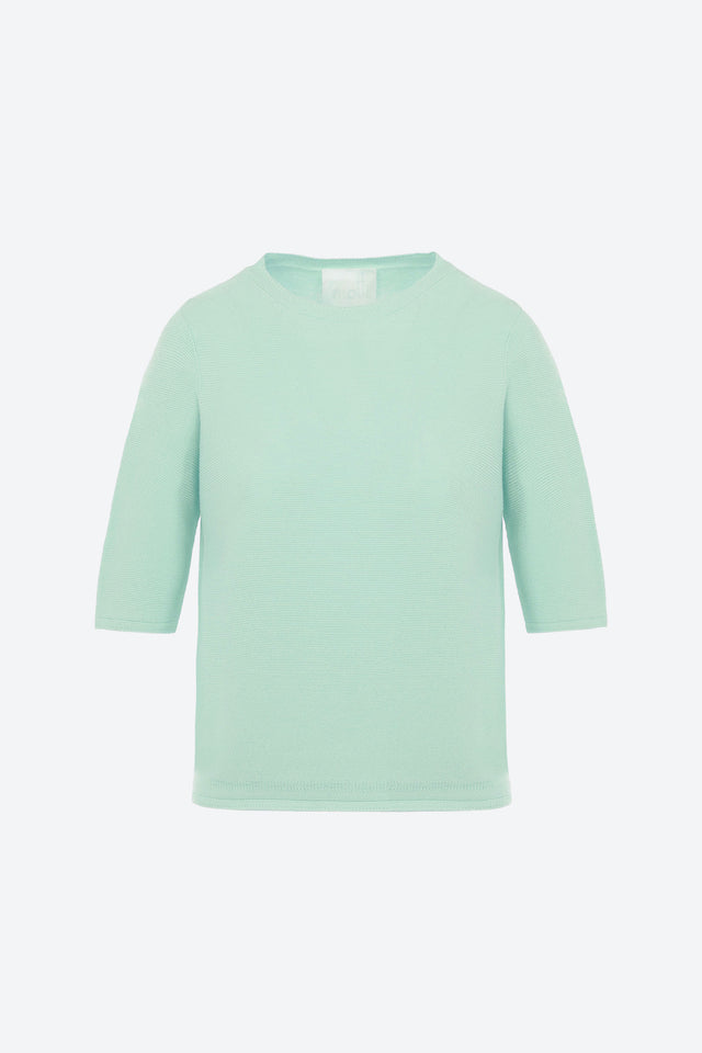 Top fin maille manches coudes - Image principale