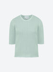 Top fin maille manches coudes