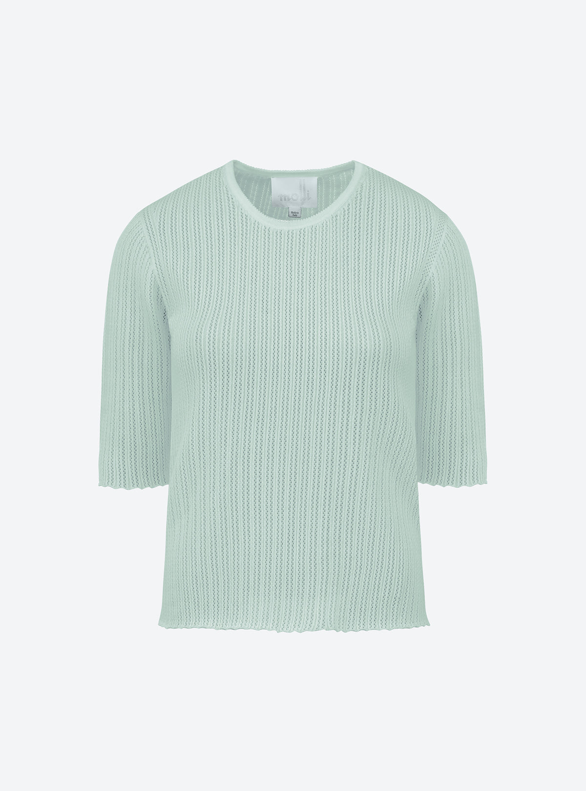 Top en maille de luxe Molli - Top fin maille manches coudes Jade_packshot