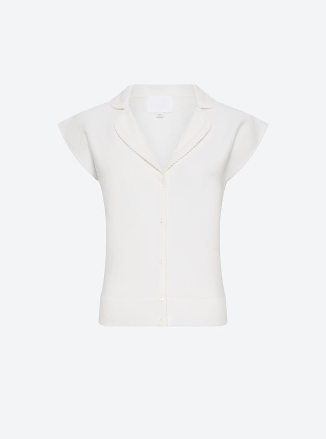 Top with small shirt collar - Image principale