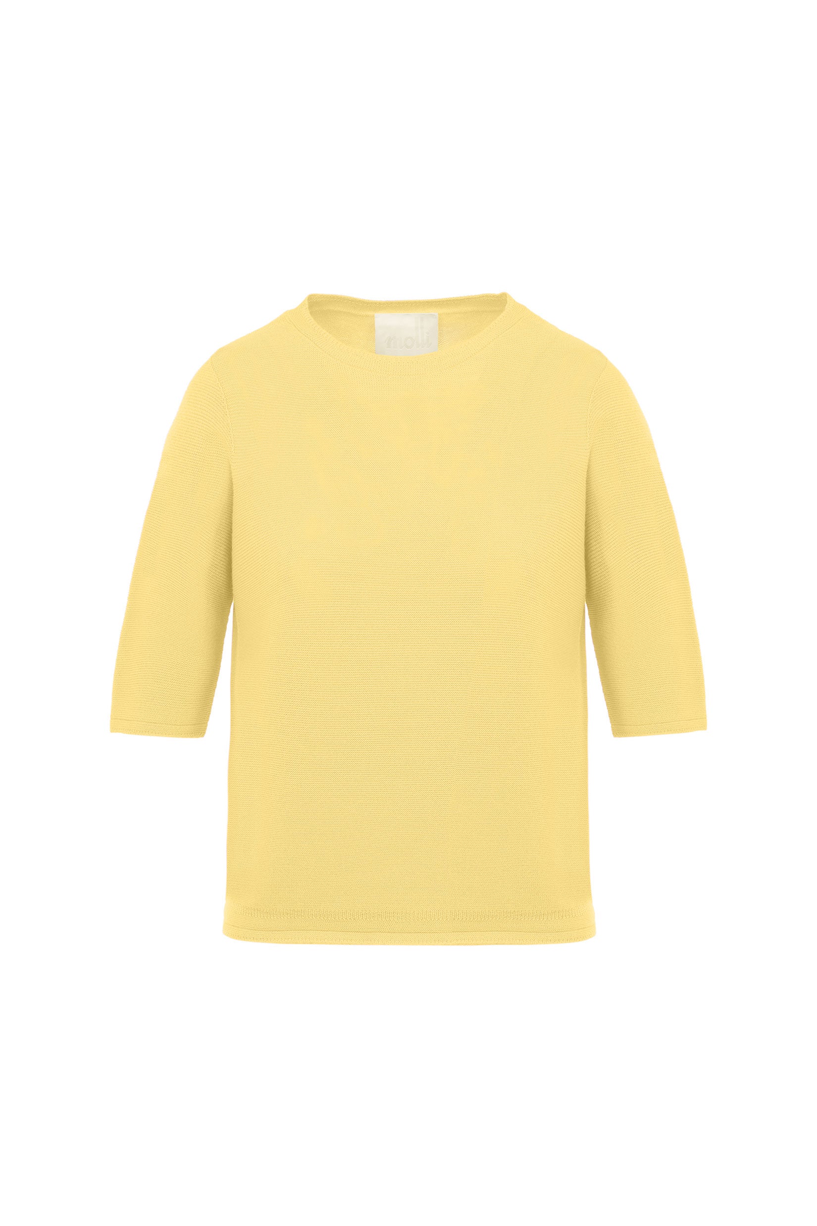 Top fin maille manches coudes Blé - Vêtement en maille de luxe Molli