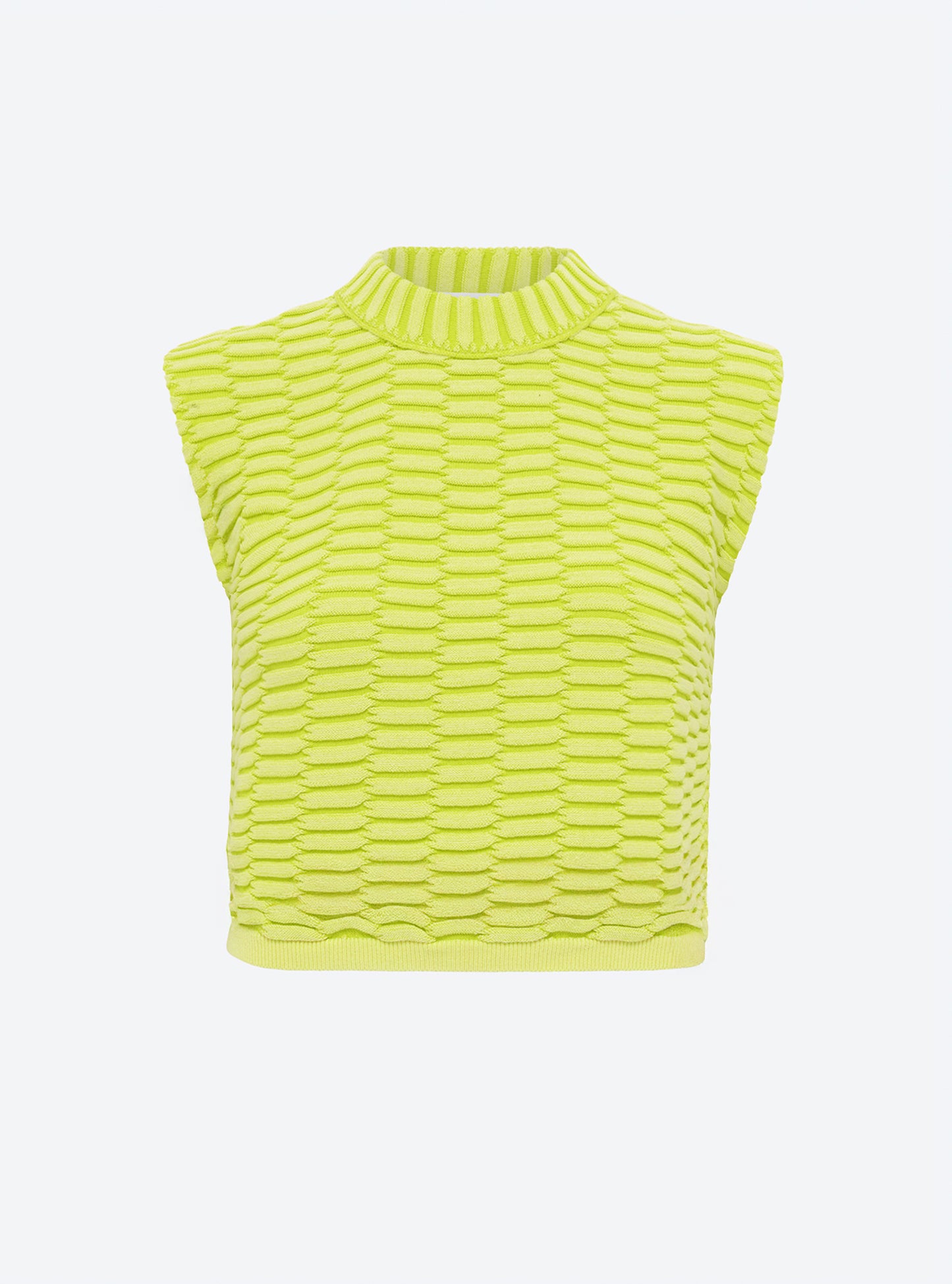Top en maille de luxe Molli - Top maille zellige uni Limoncello