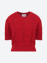 Vêtement de luxe femme - Top maille trèfle rouge vif