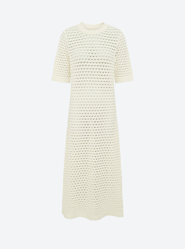 long dress in crocheted knit - Image principale