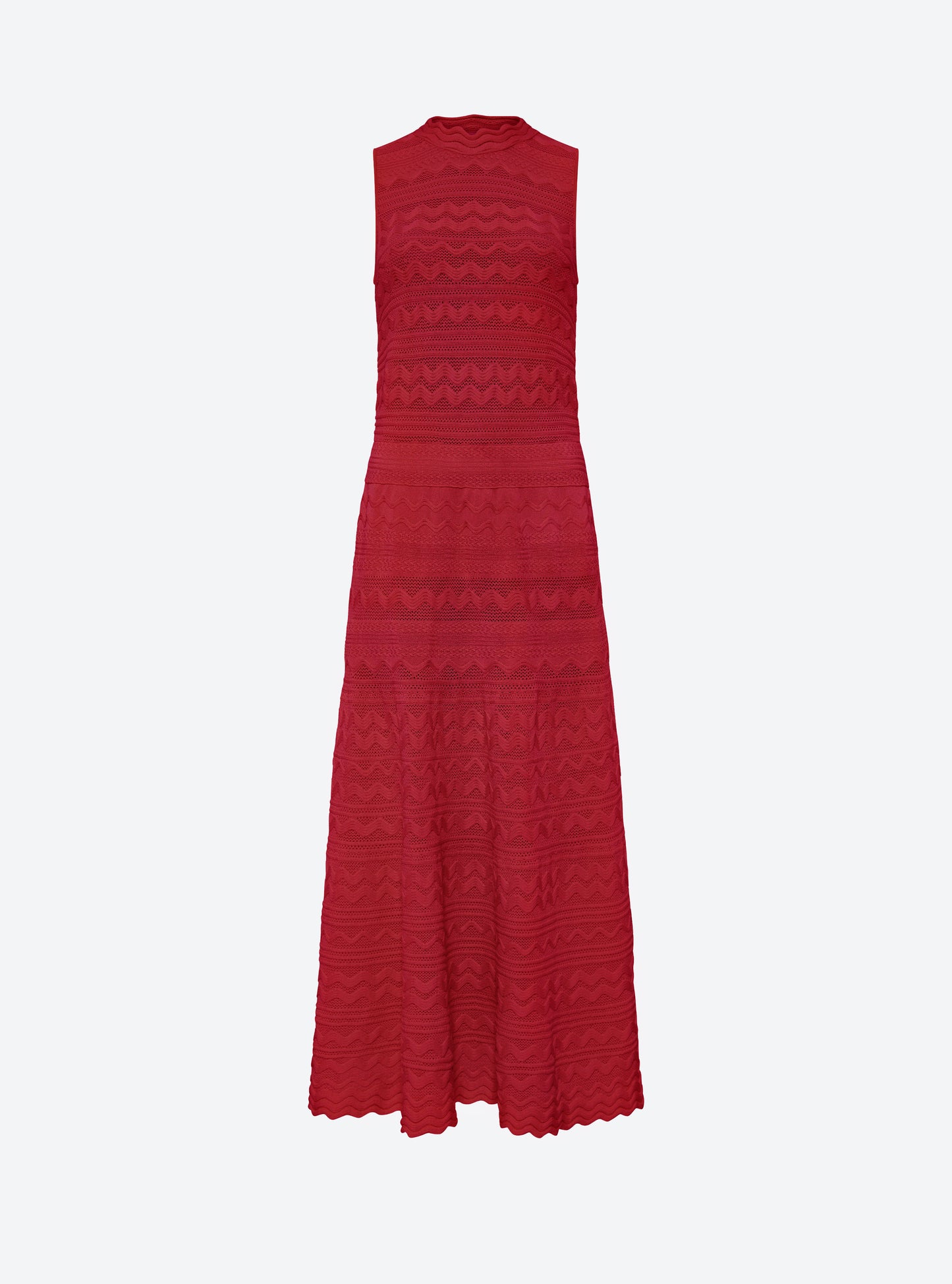 Robe de luxe femme - Robe longue en maille croquet rouge brûlé