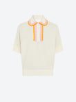 top ample maille col croquet