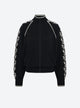 jacket with floral knit trim