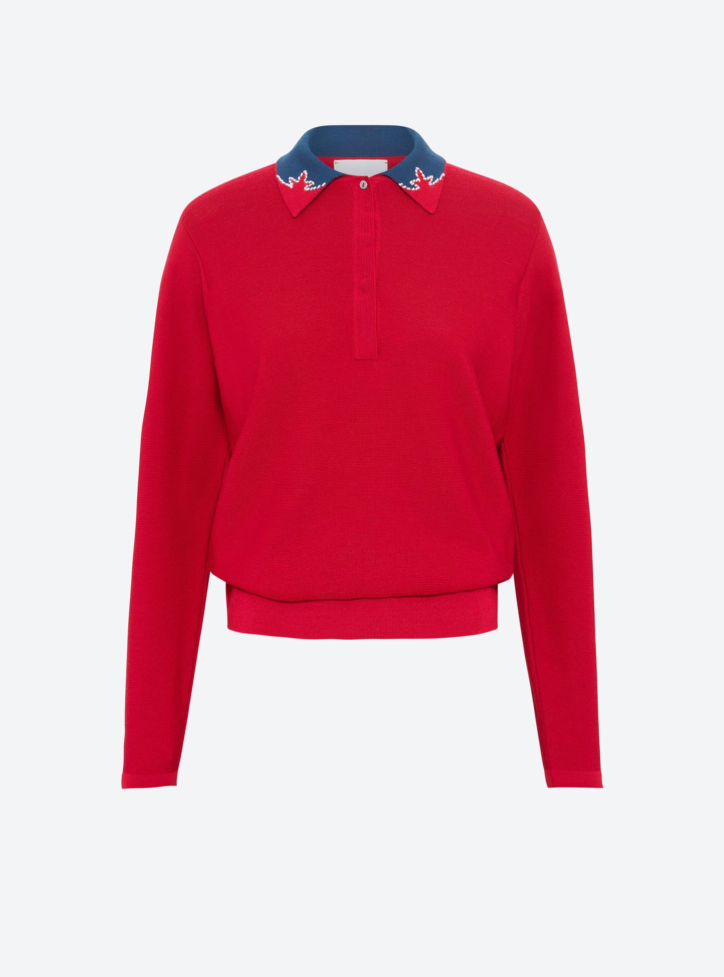 Chemise maille col graphique grenat-blueberry-milk - Molli