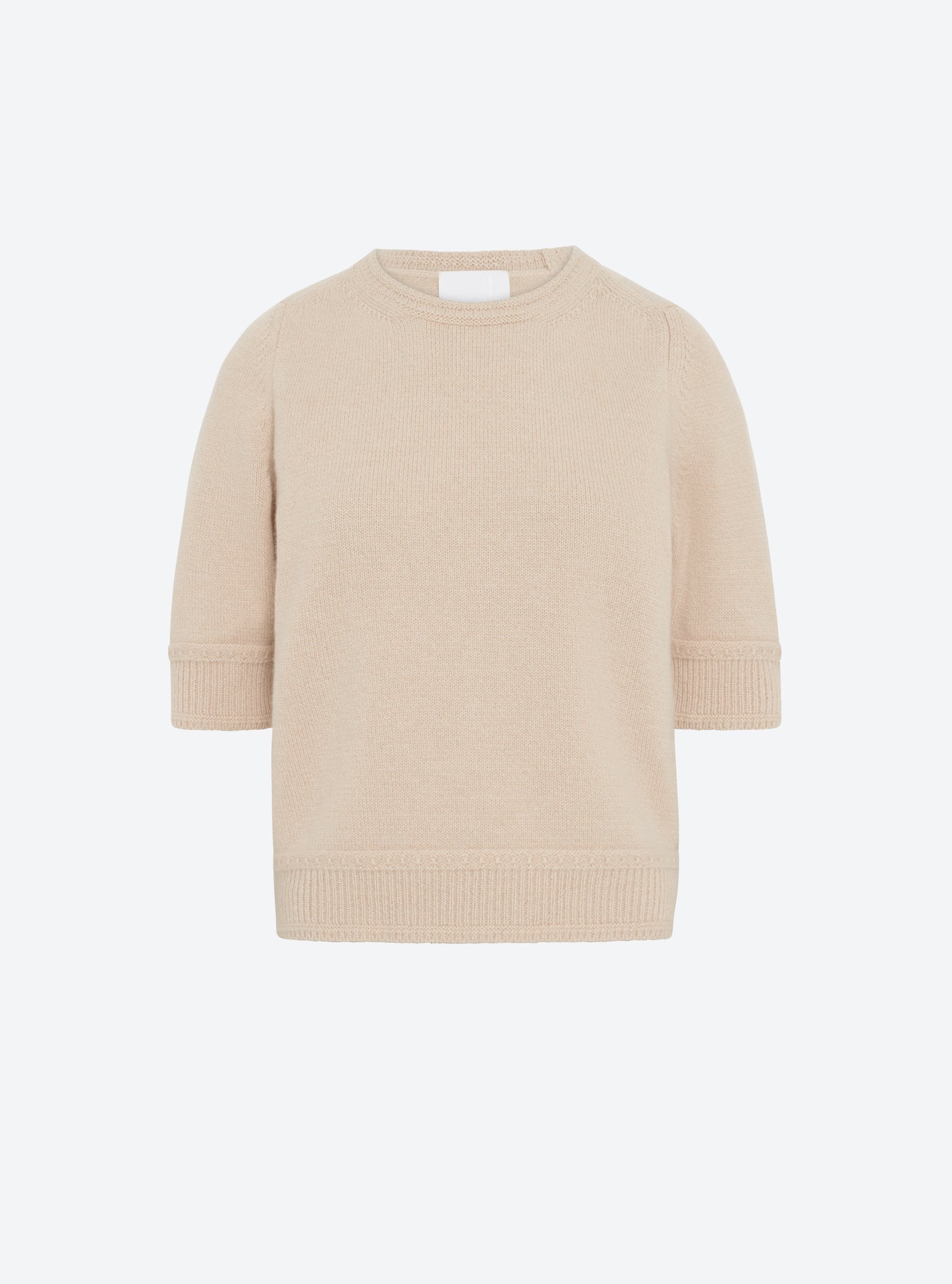 Top en maille de luxe Molli - Top maille manches coudes muesli