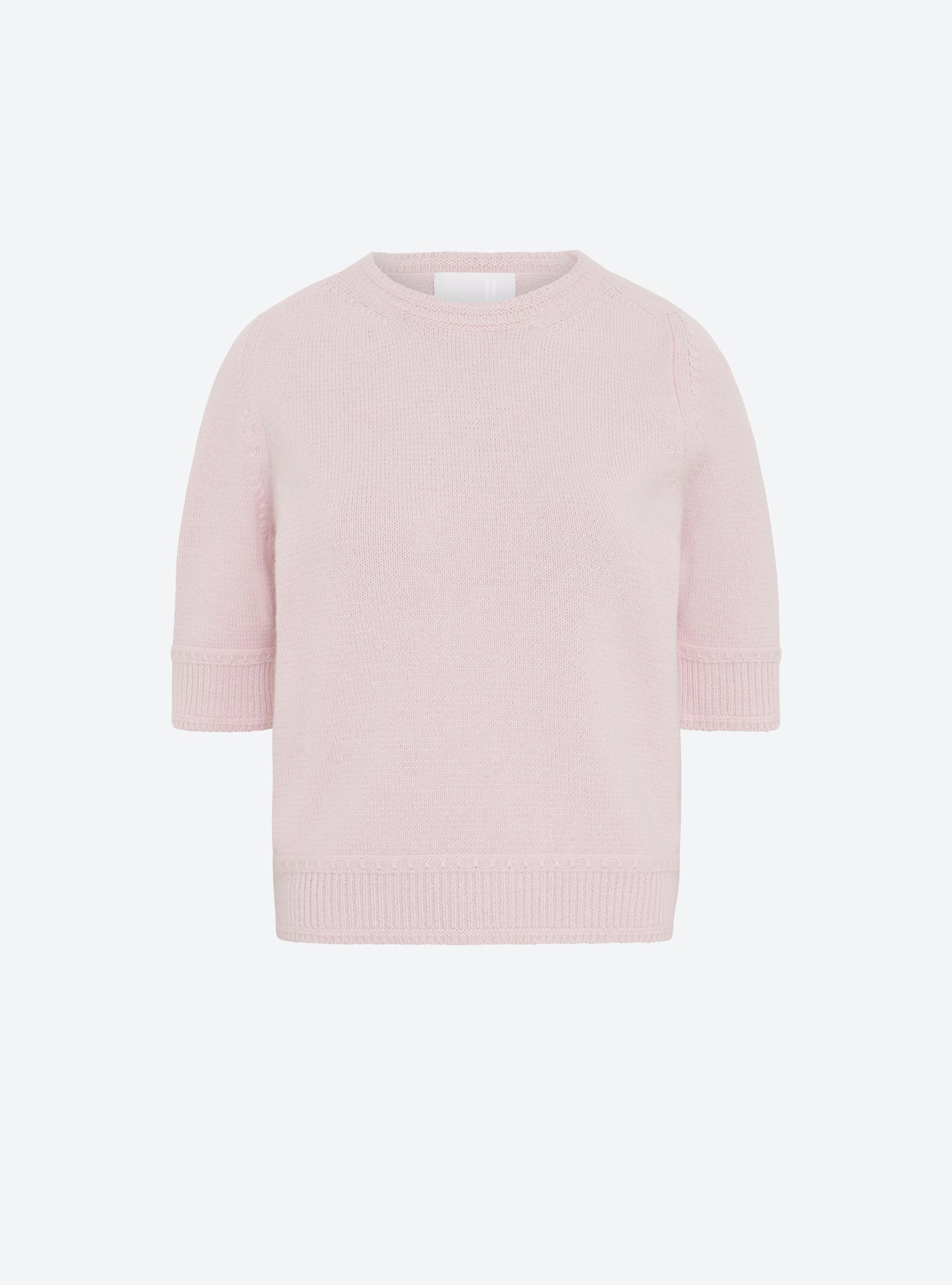 Top en maille de luxe Molli - Top maille manches coudes rose doux