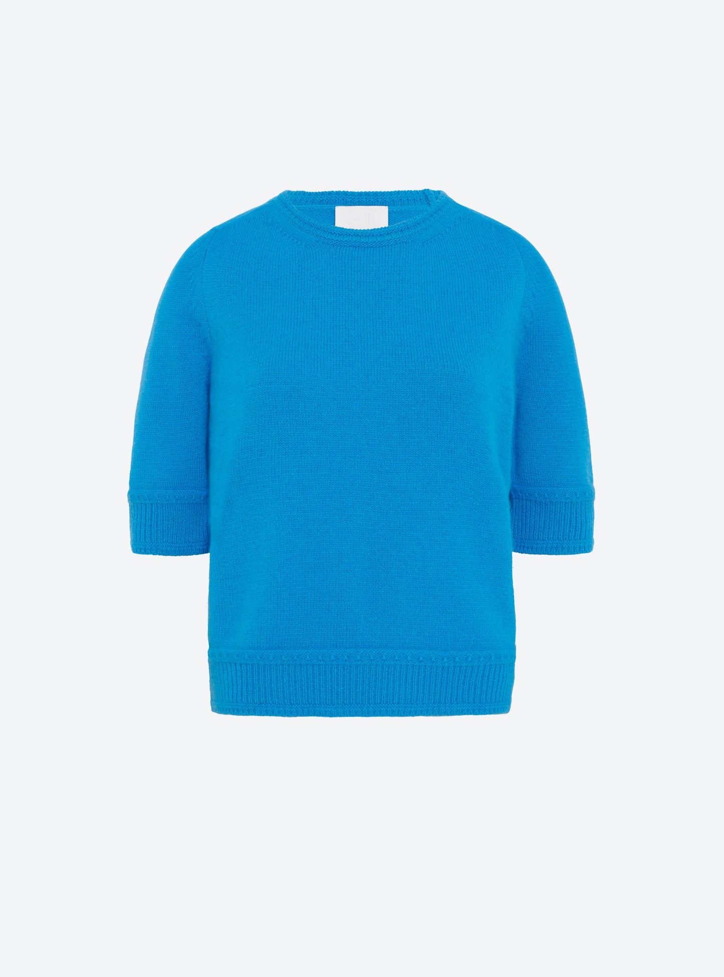 Top en maille de luxe Molli - Top maille manches coudes turquoise