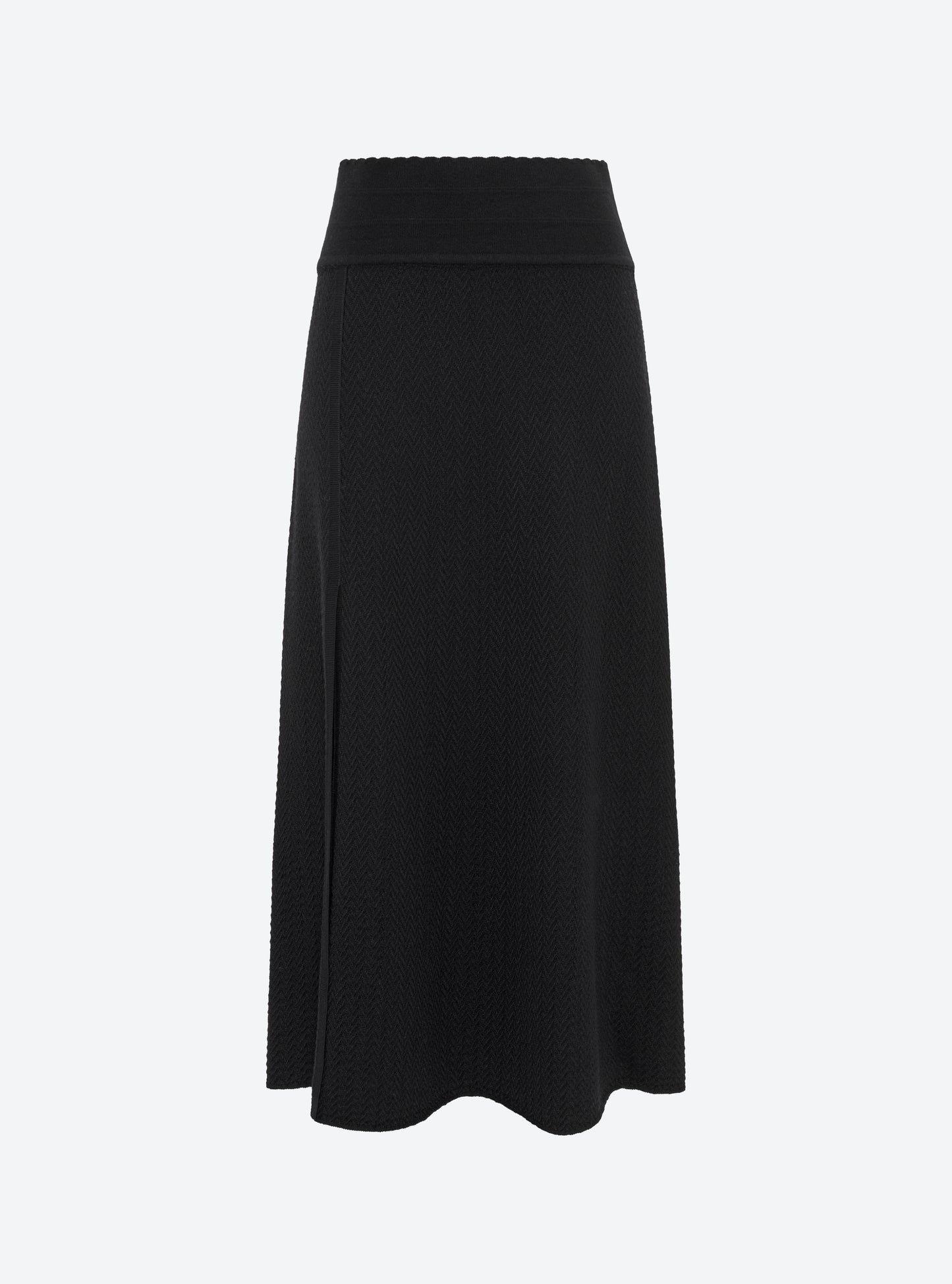 Jupe fendue maille chevron noir profond - Molli