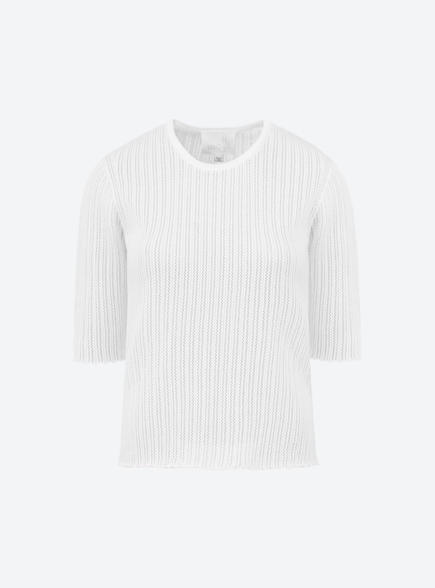 Top en maille de luxe Molli - Top fin maille pointelle milk