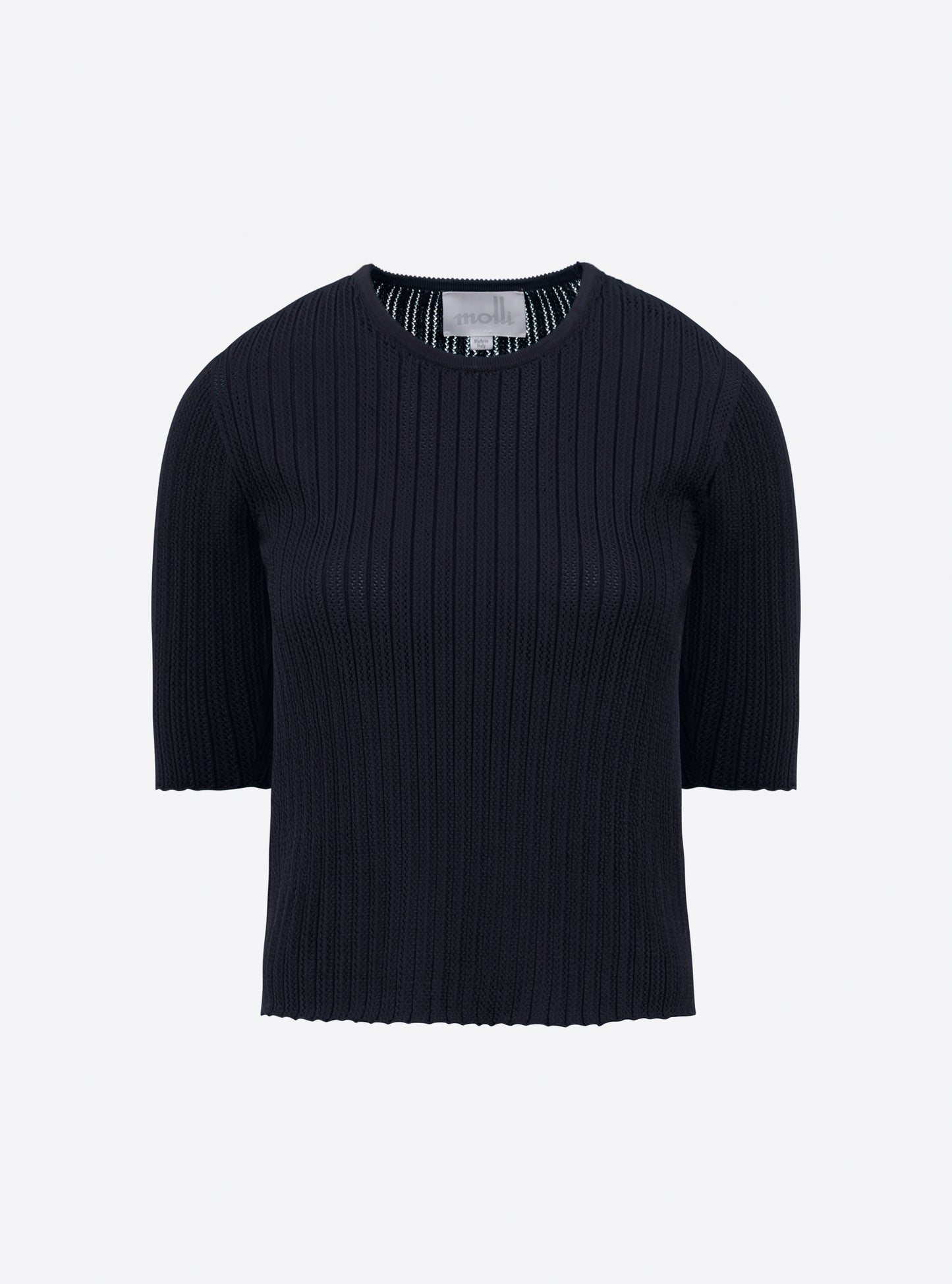 Top en maille de luxe Molli - Top fin maille pointelle nuit_packshot
