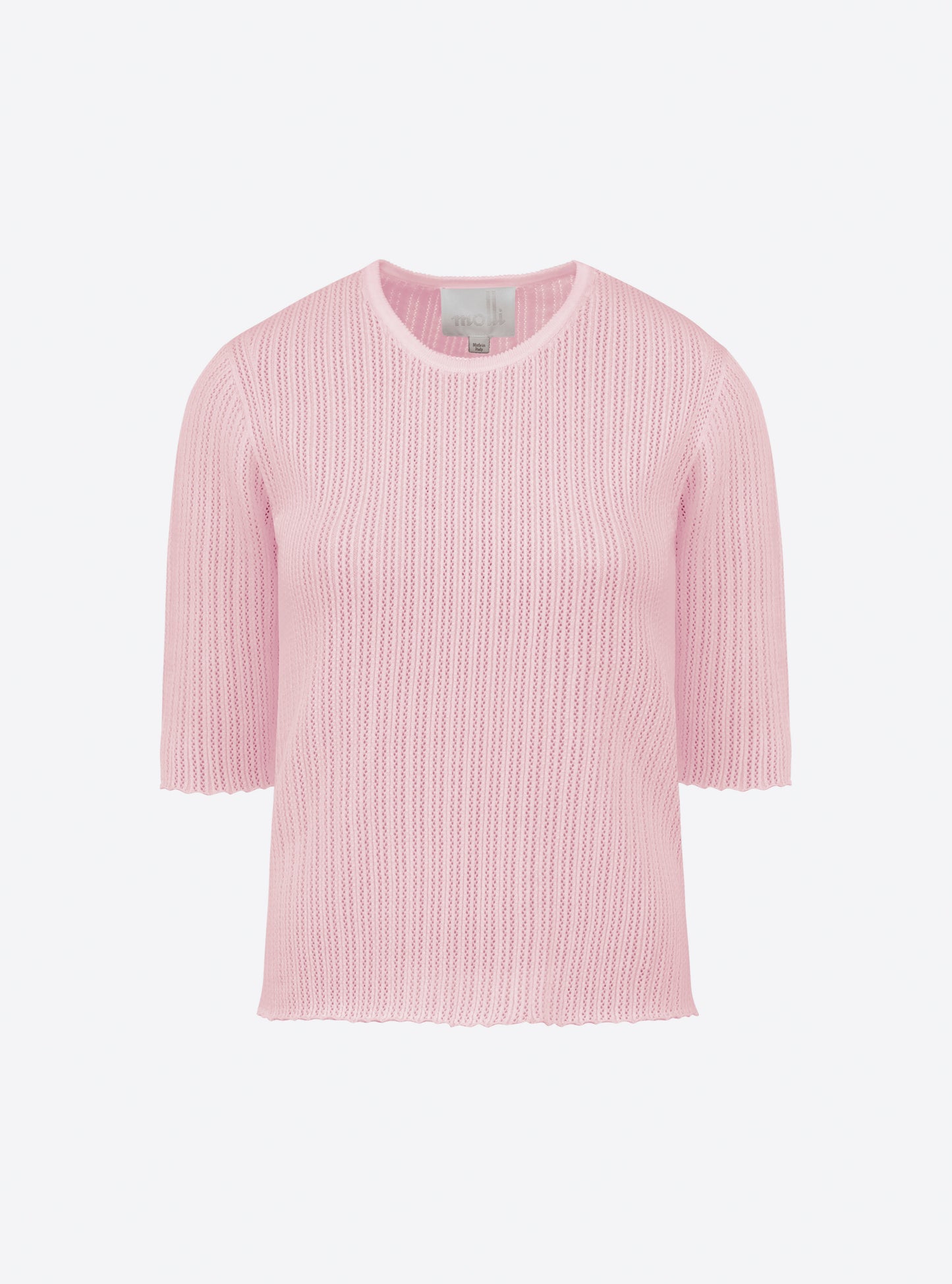Top fin maille pointelle rose doux - Molli_packshot