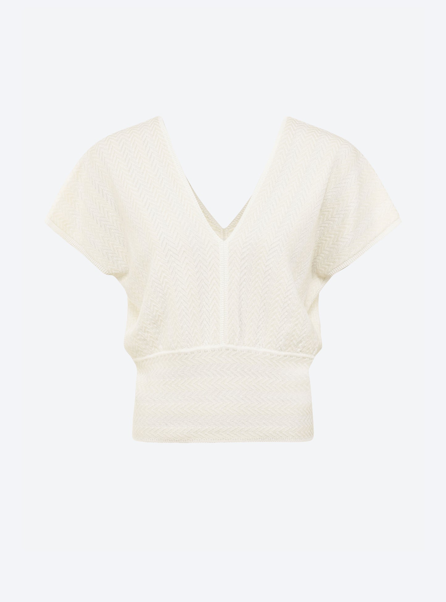 Top V maille chevron molli naturel - Molli