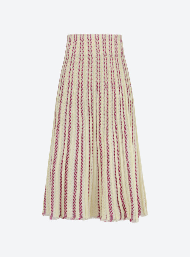 fluid skirt in herringbone knit - Image principale