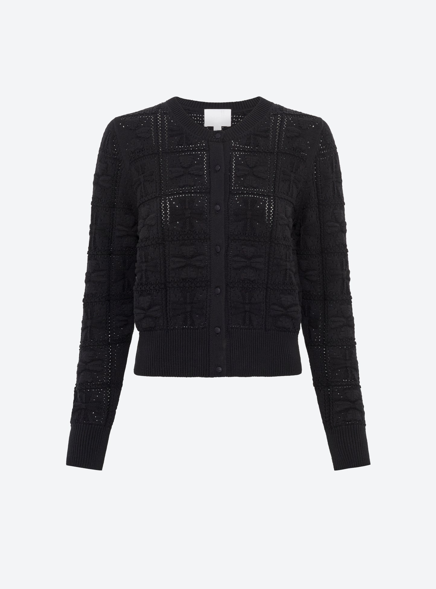 top en maille de luxe Molli - Cardigan maille trèfle noir profond