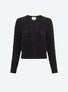 top en maille de luxe Molli - Cardigan maille trèfle noir profond