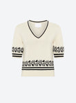 Jacquard v-neck top