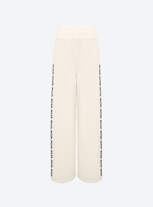 knit pants with floral trim - Image principale