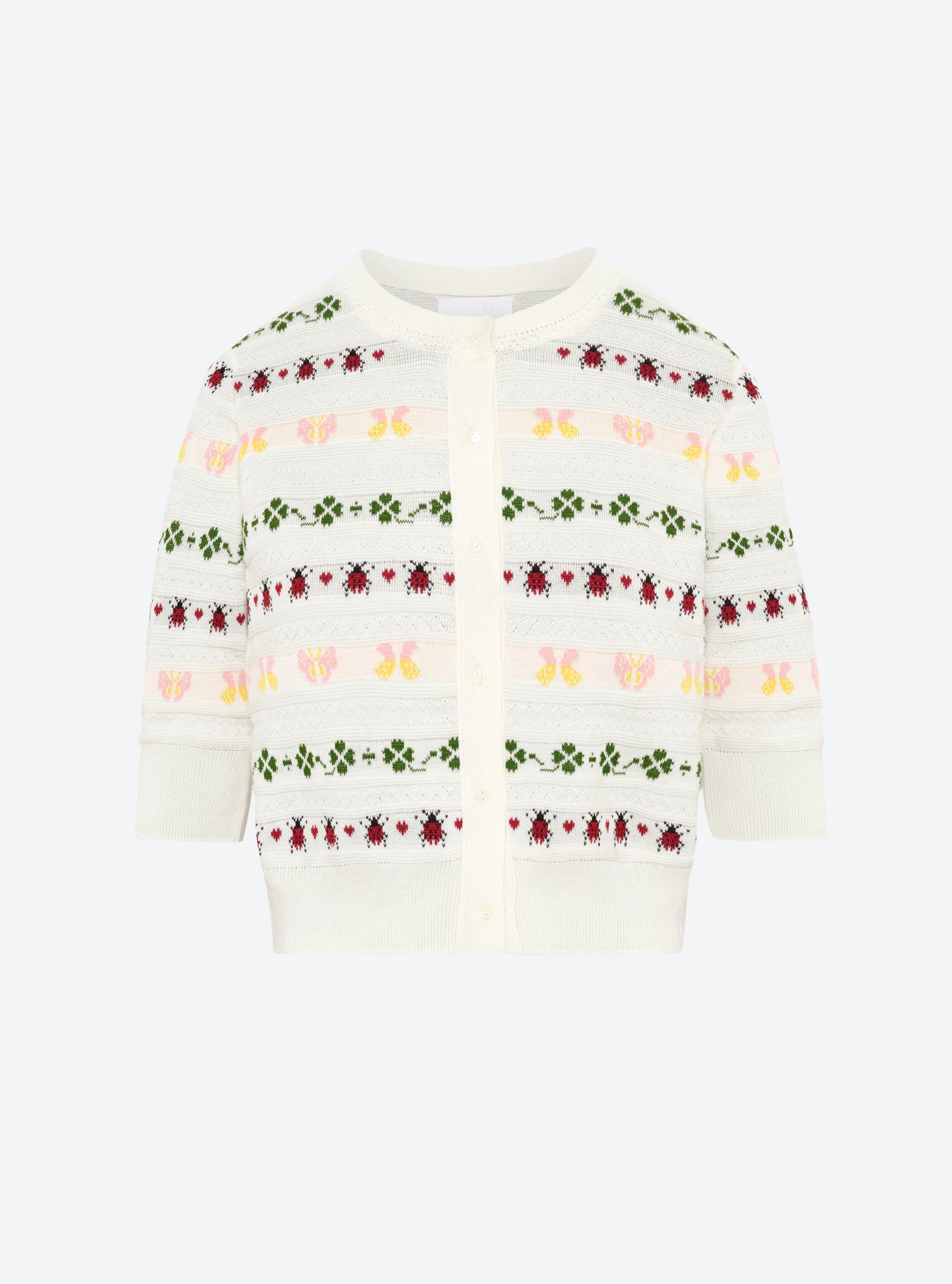 Cardigan maille grigri milk-multi - Vêtement en maille de luxe femme