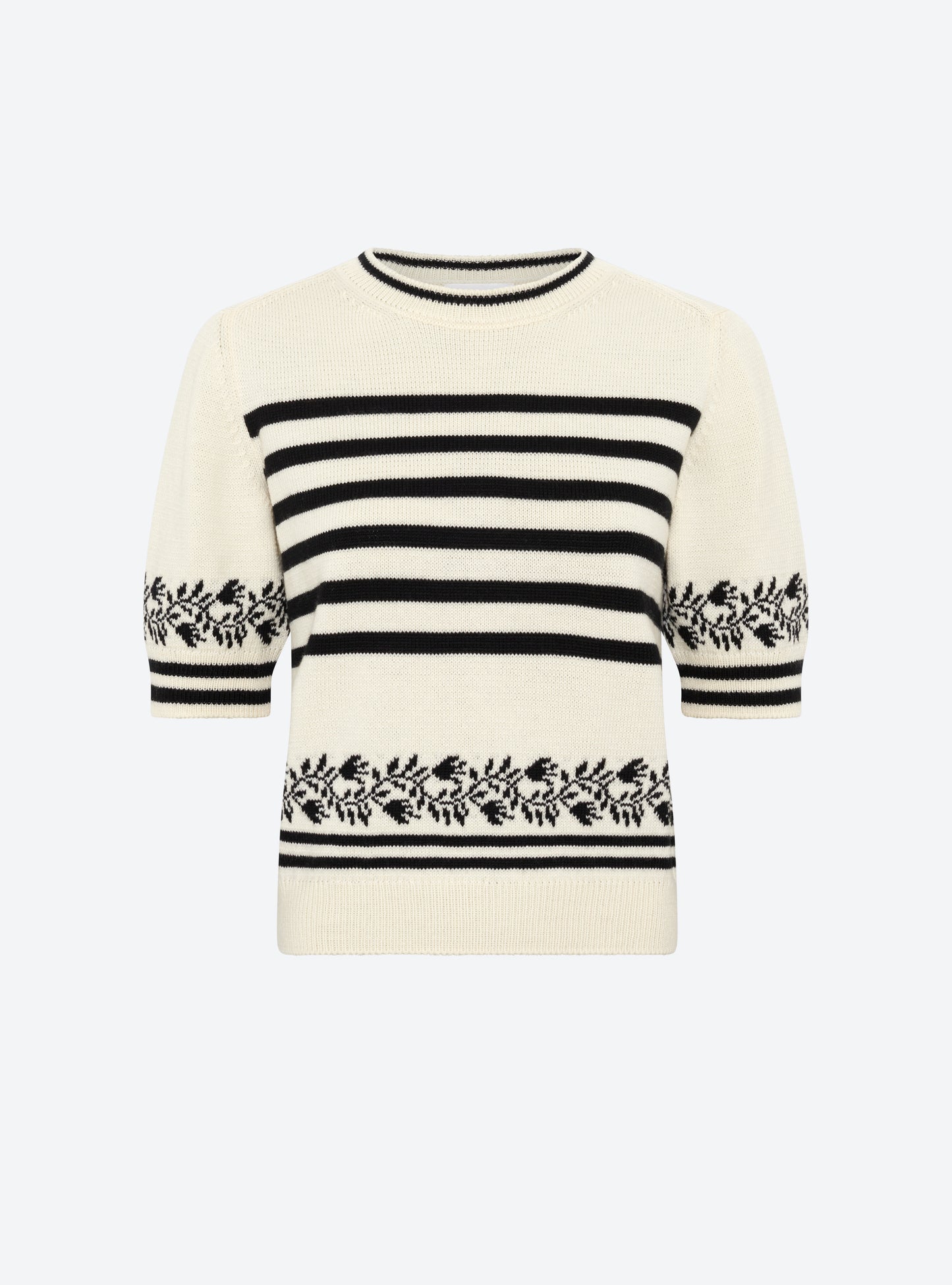 Top marinière maille florale naturel - Molli